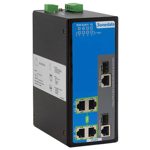 IPS316-2GC-4POE | Switch PoE cÃ´ng nghiá»‡p, Unmanaged, Layer 2, 2x1G Combo, 4x100M Copper, 2x48VDC