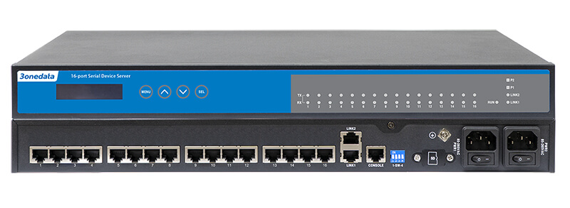 NP5100-2T-16DI(3IN1)-RJ-OLED | Bộ Chuyển Đổi Tín Hiệu 16 cổng 3IN1(RS-232/485/422), 2 cổng Ethernet, OLED
