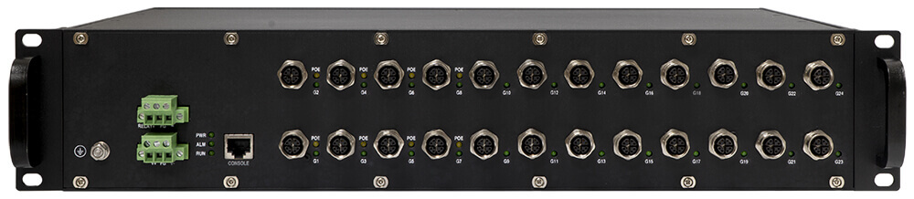 TNS5800-8GP16GT-P24VDC | Switch PoE Công Nghiệp Layer 3, 8x1G PoE M12, 16x1G M12