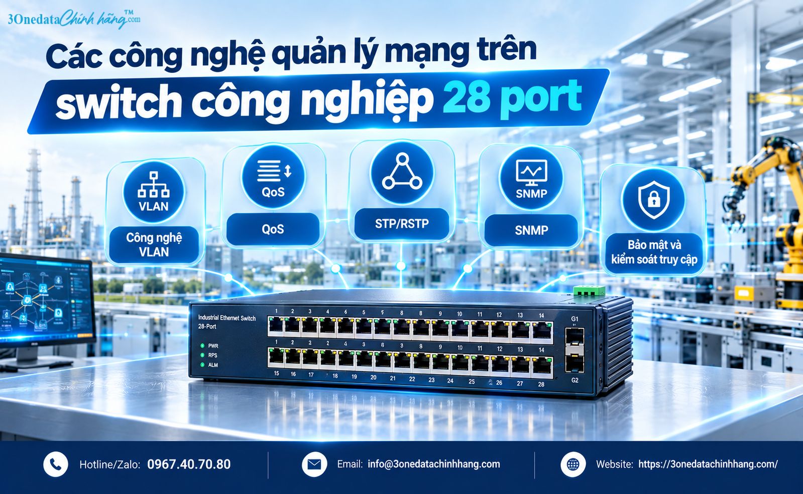 Các công nghệ quản lý mạng switch công nghiệp 28 port